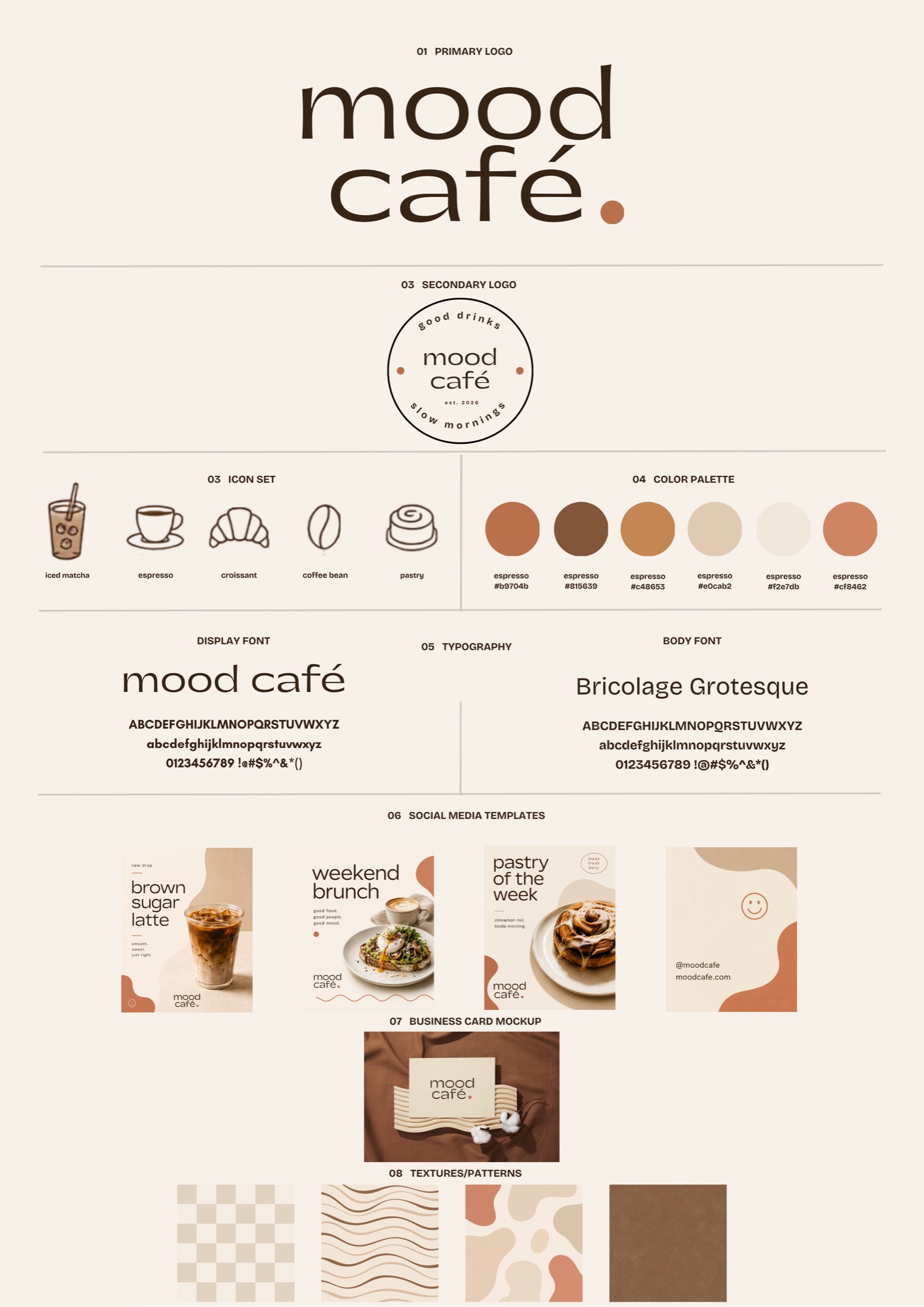 Mood Café brand kits example
